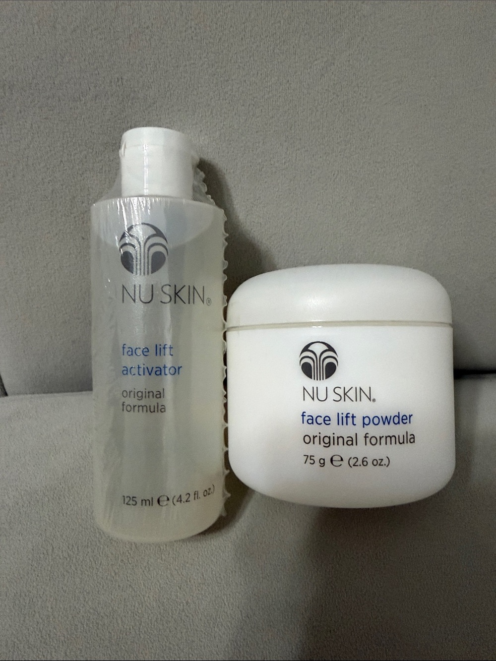NEW Nu Skin FACE LIFT KIT powder 2.6 oz. , activator 4.2 fl oz Duo (No Brushes)